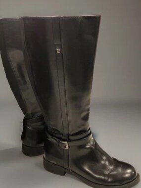 American Eagle Wide Calf Boots Black Faux Leather